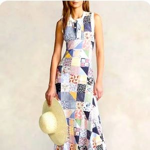 Quilt Print Waffle-knot Sleeveless dress.